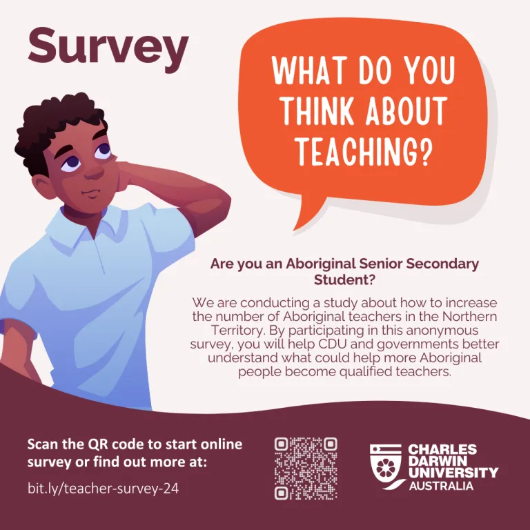 a young Aboriginal secondary student scratches his head