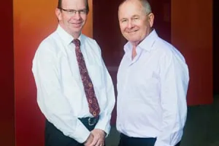 Vice-Chancellor Professor Simon Maddocks and CDU’s Chancellor, Mr Neil Balnaves AO